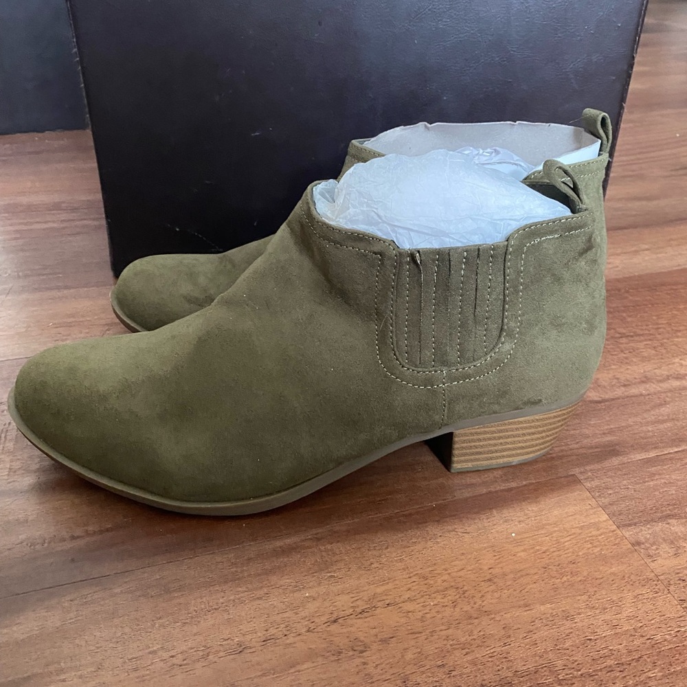 Torrid Olive Suede Ankle Boots
